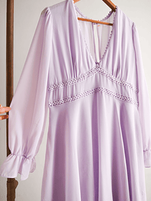 Vestido romántico lila