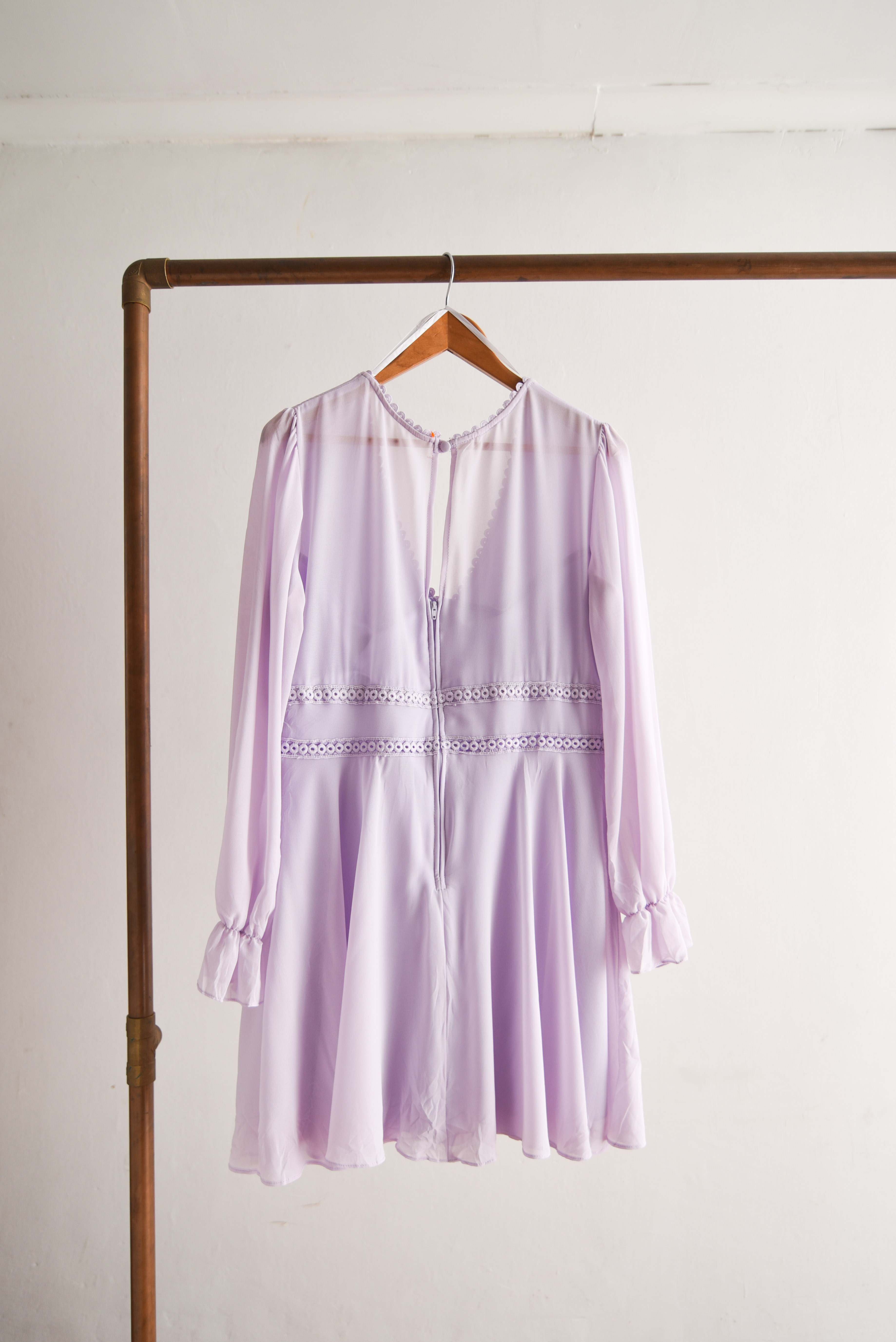Vestido romántico lila