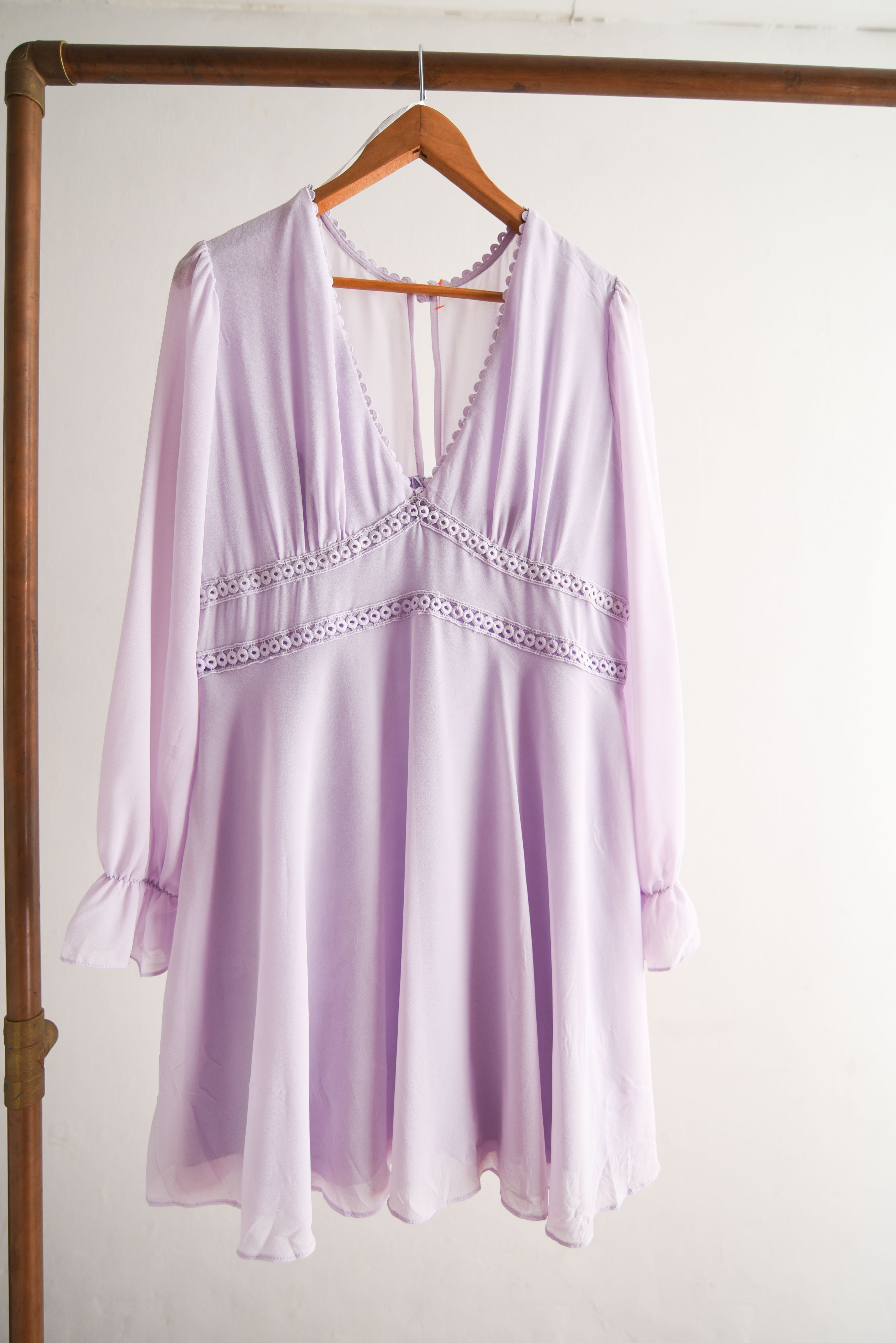 Vestido romántico lila