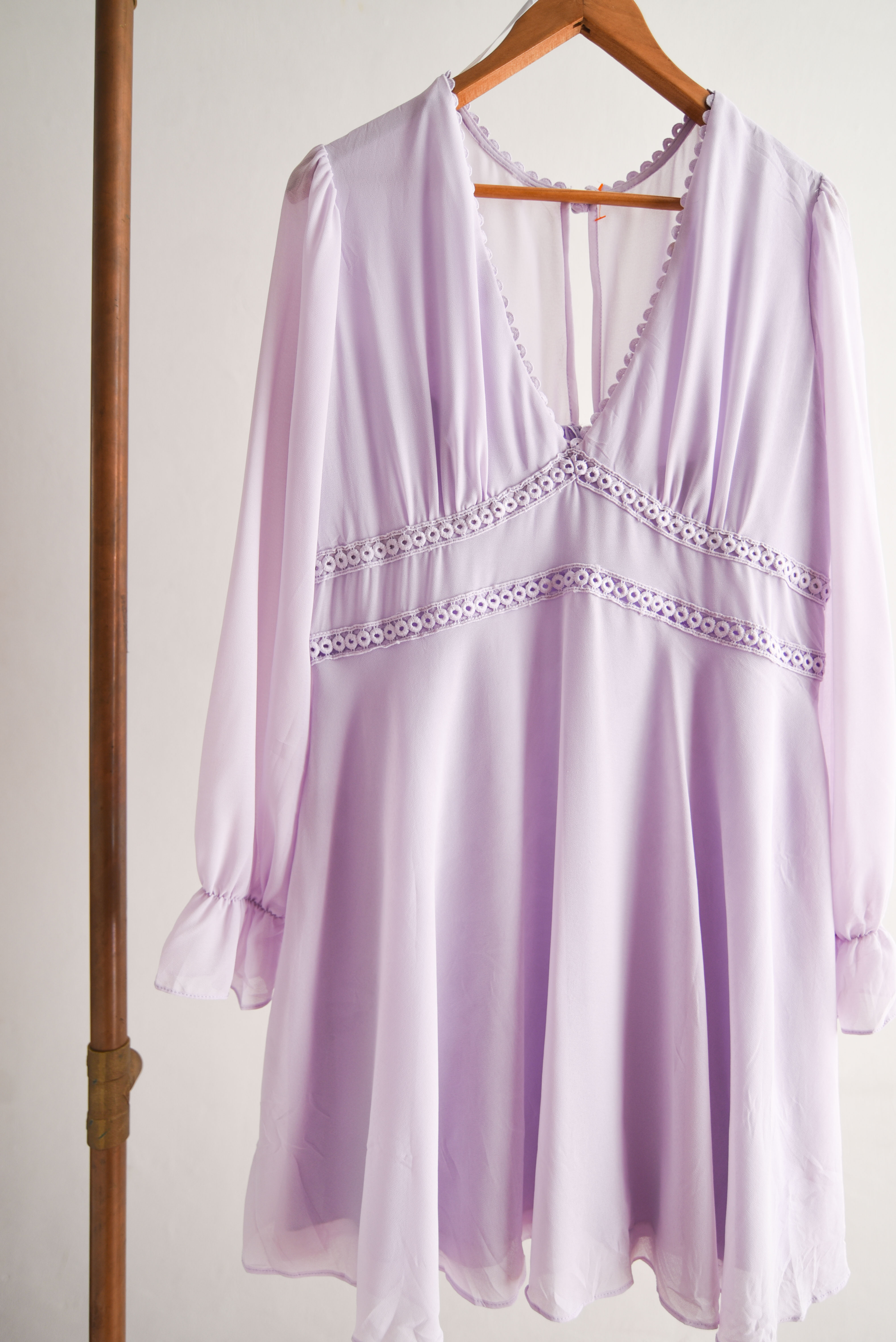 Vestido romántico lila