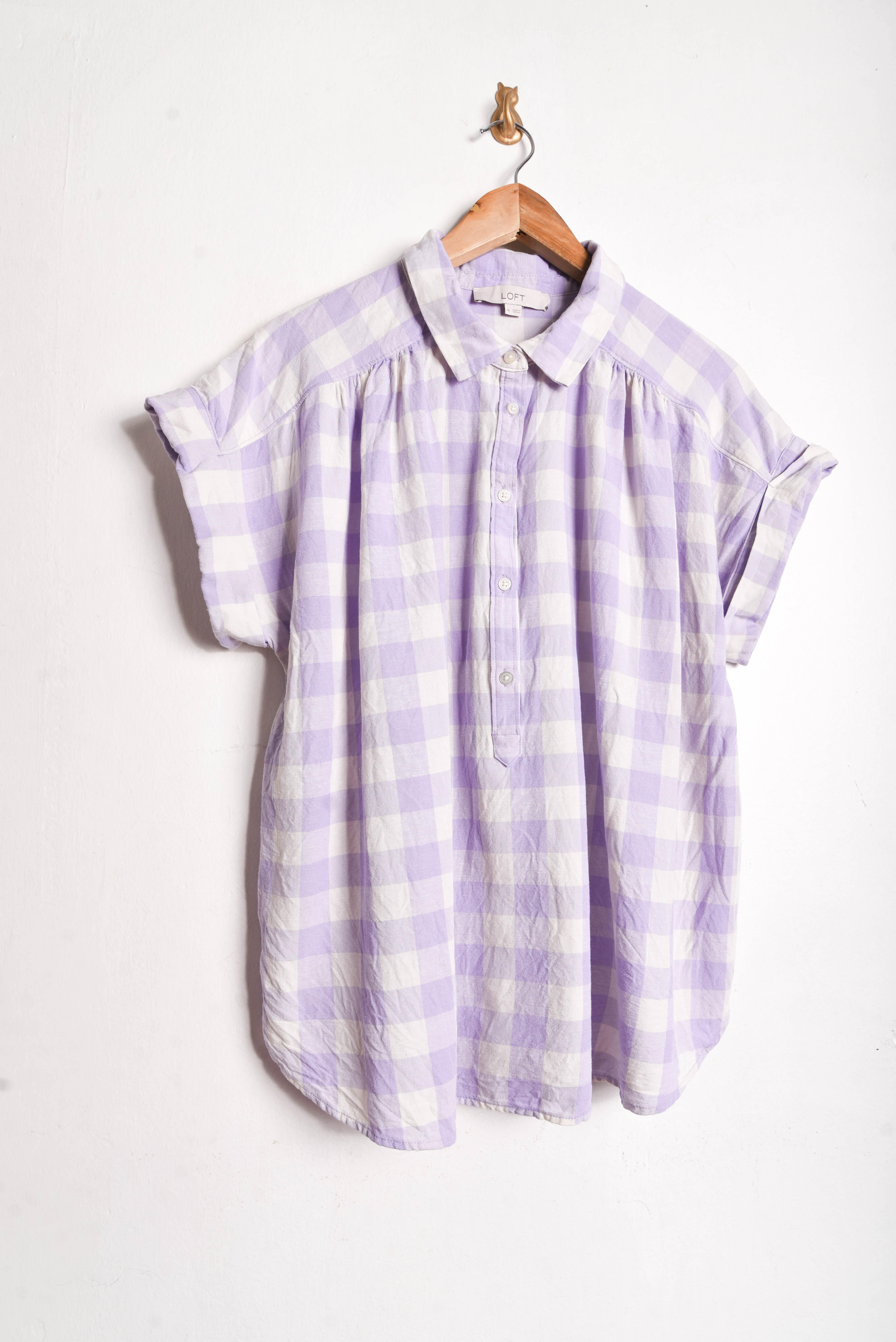 Top gingham lila pastel