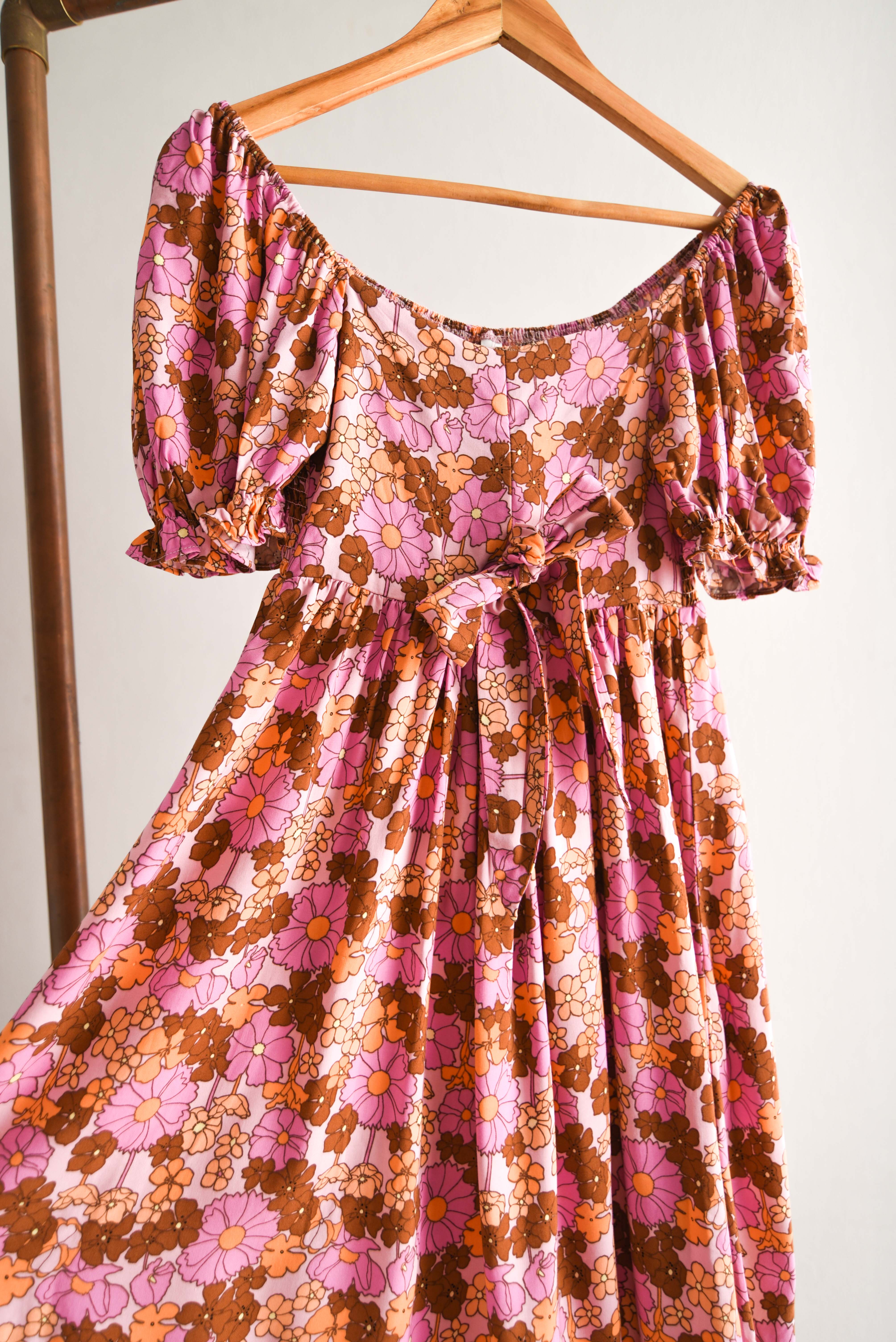 Vestido floral globo
