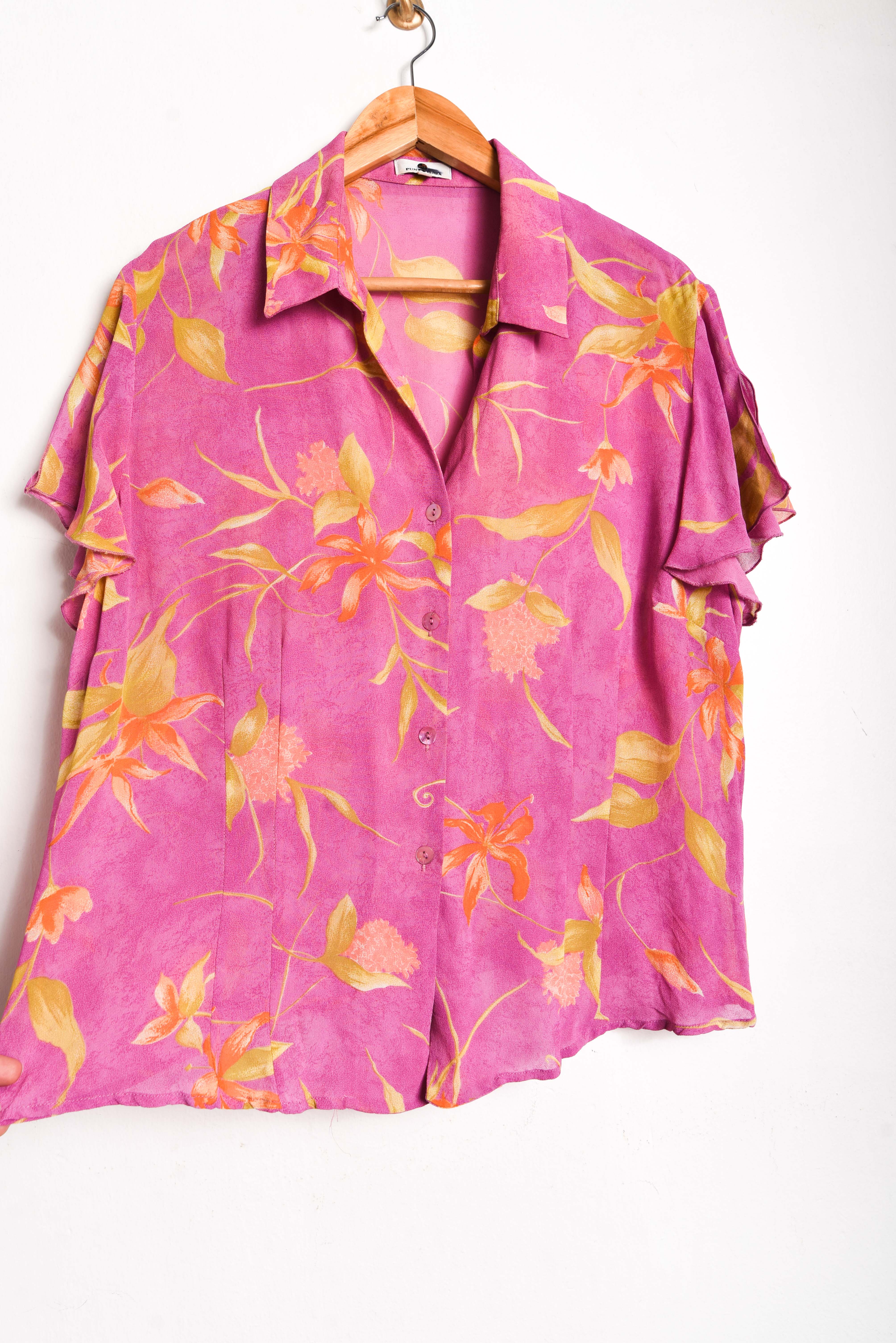 Blusa rosa floral vaporosa