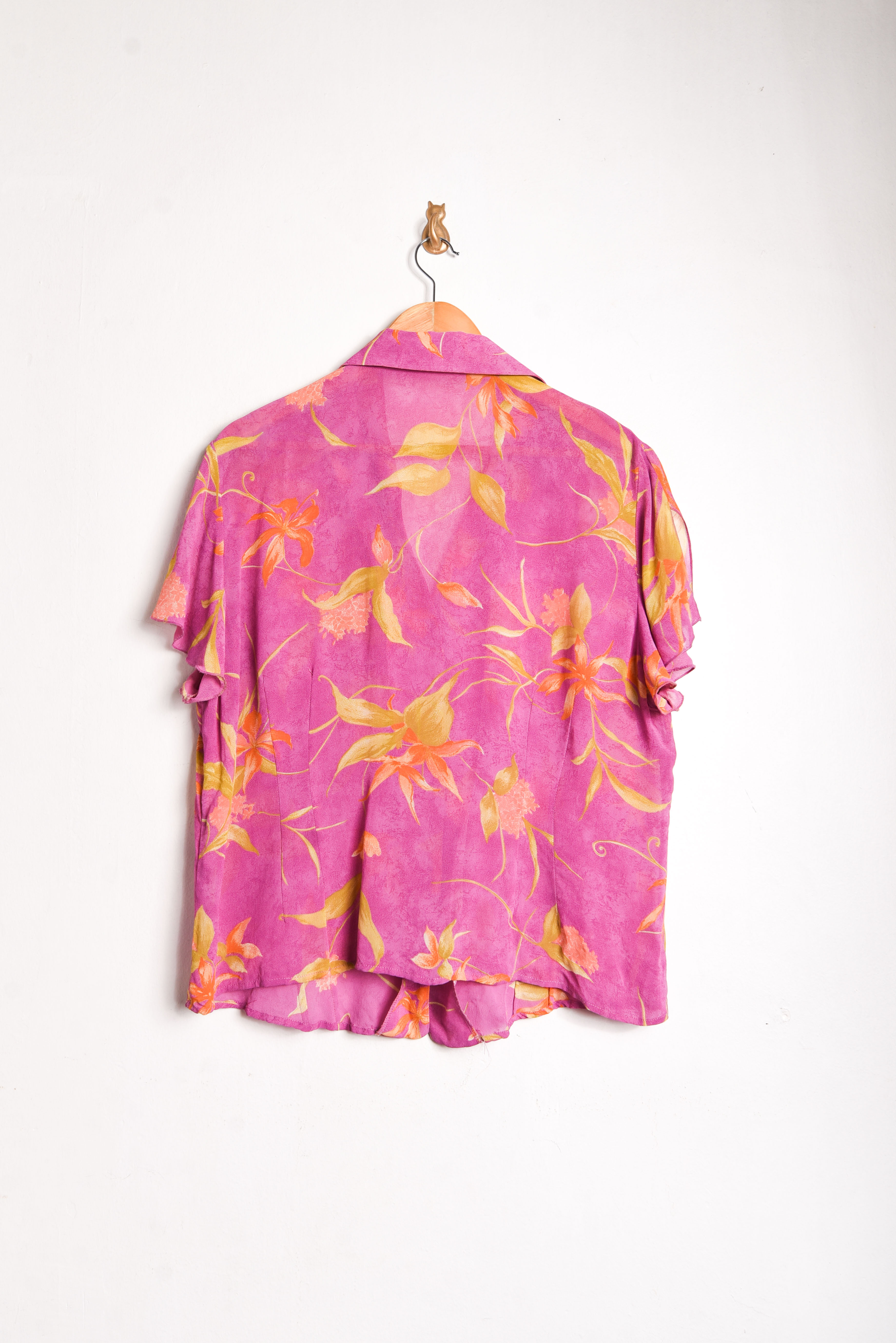 Blusa rosa floral vaporosa