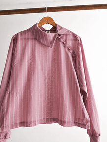 Blusa rosa malva drapeado