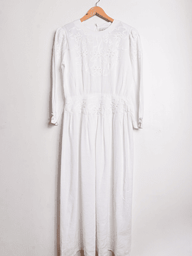 Vestido 80s romántico bordado