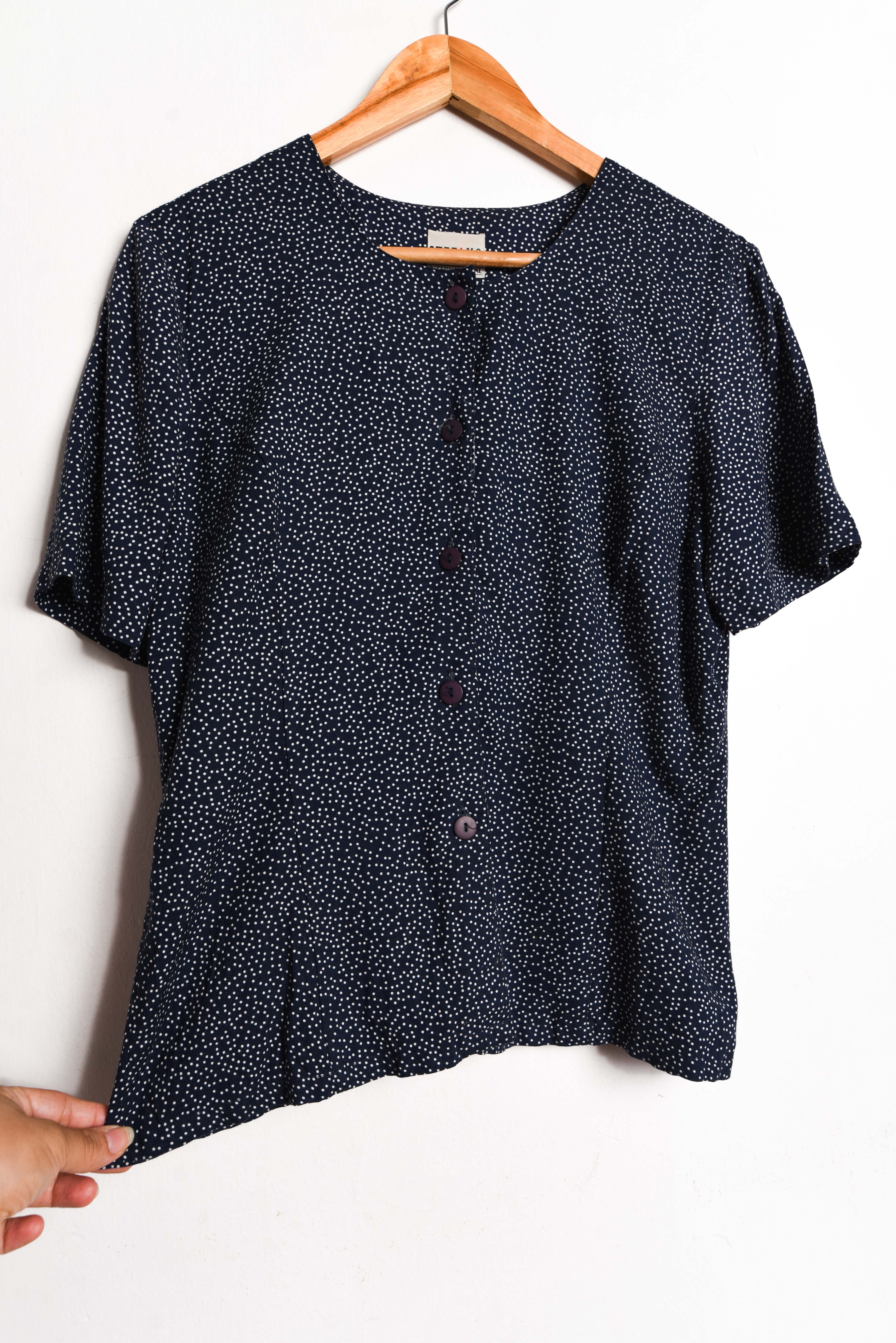Blusa azul dots vintage