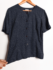 Blusa azul dots vintage