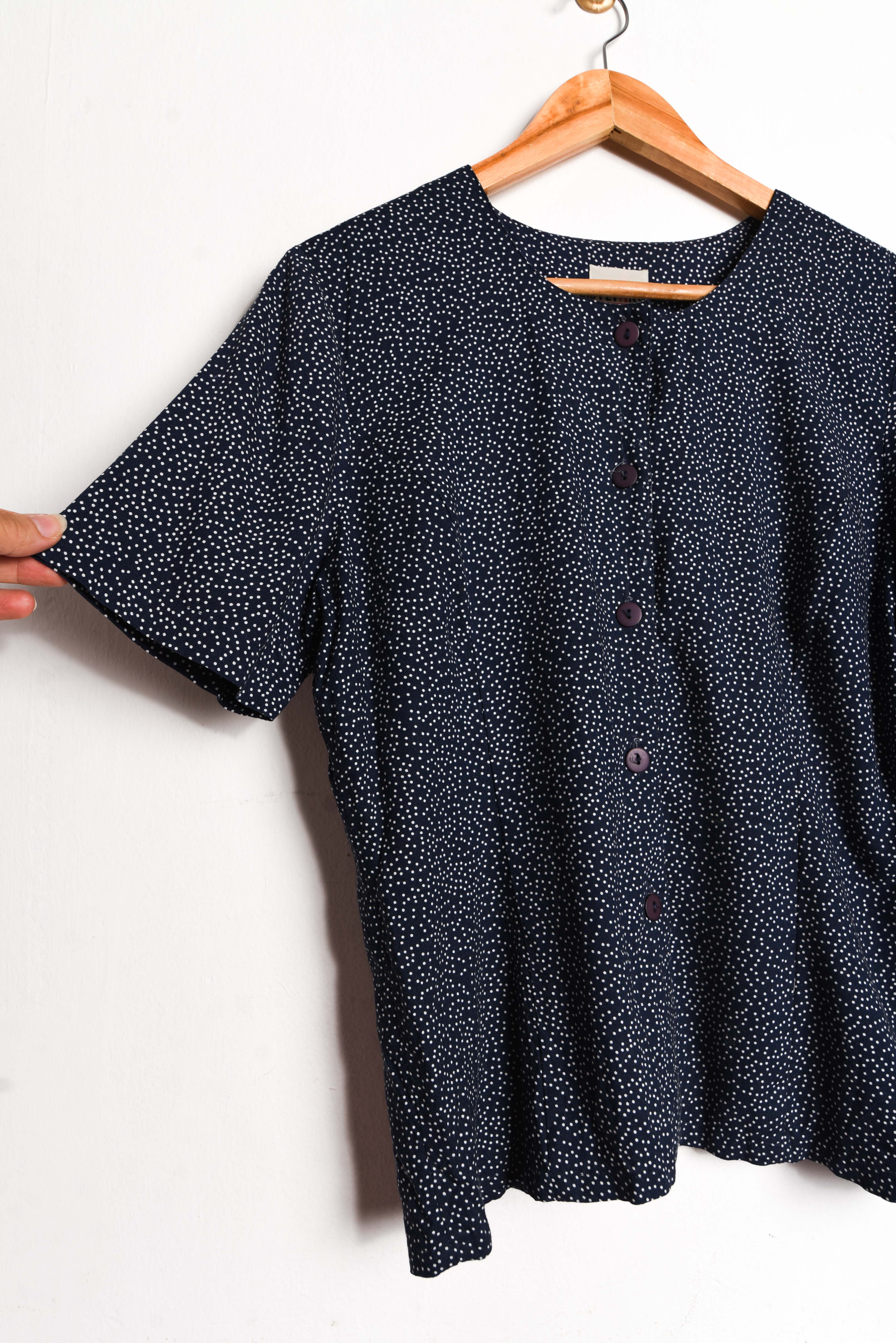Blusa azul dots vintage