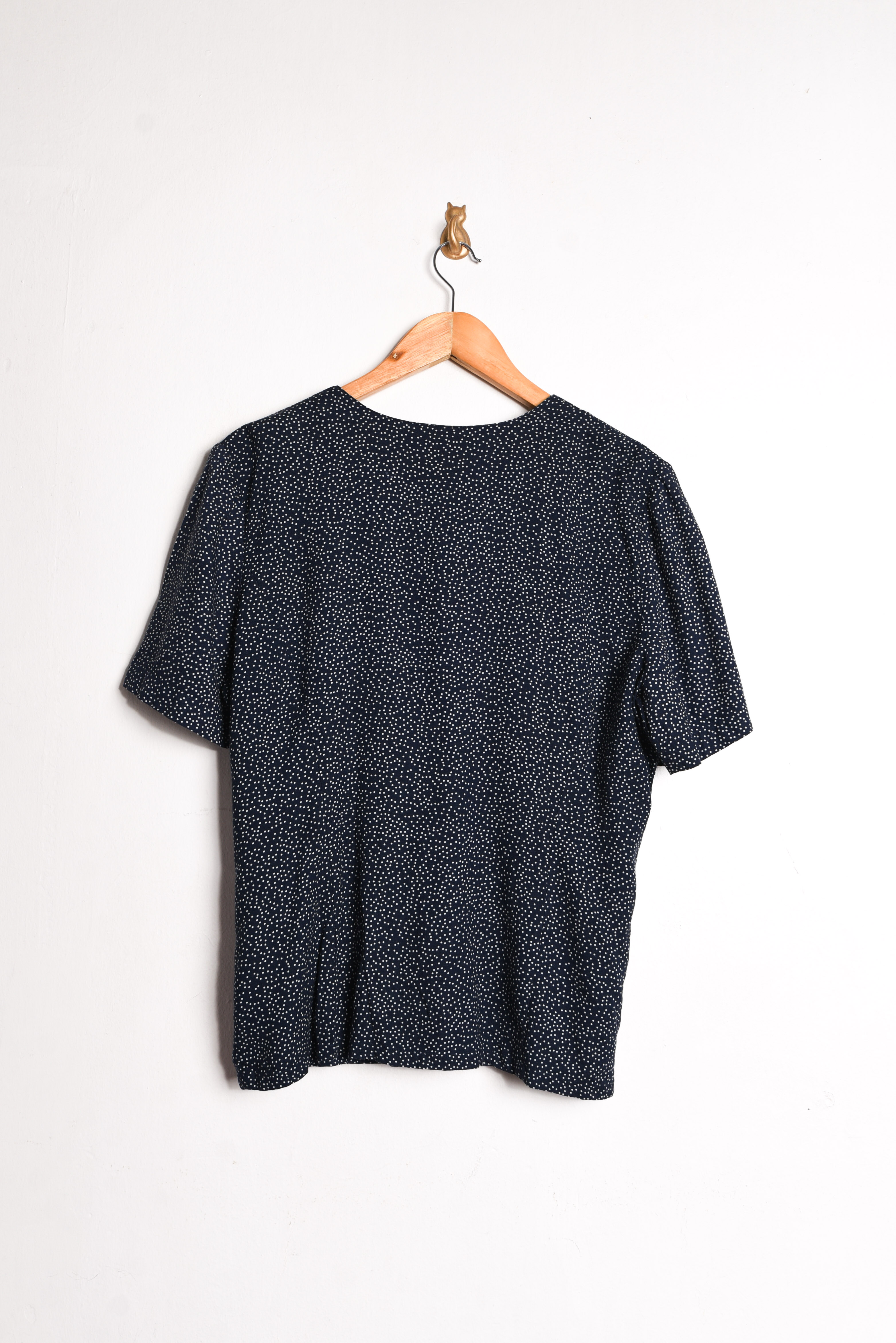 Blusa azul dots vintage
