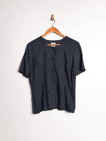 Blusa azul dots vintage