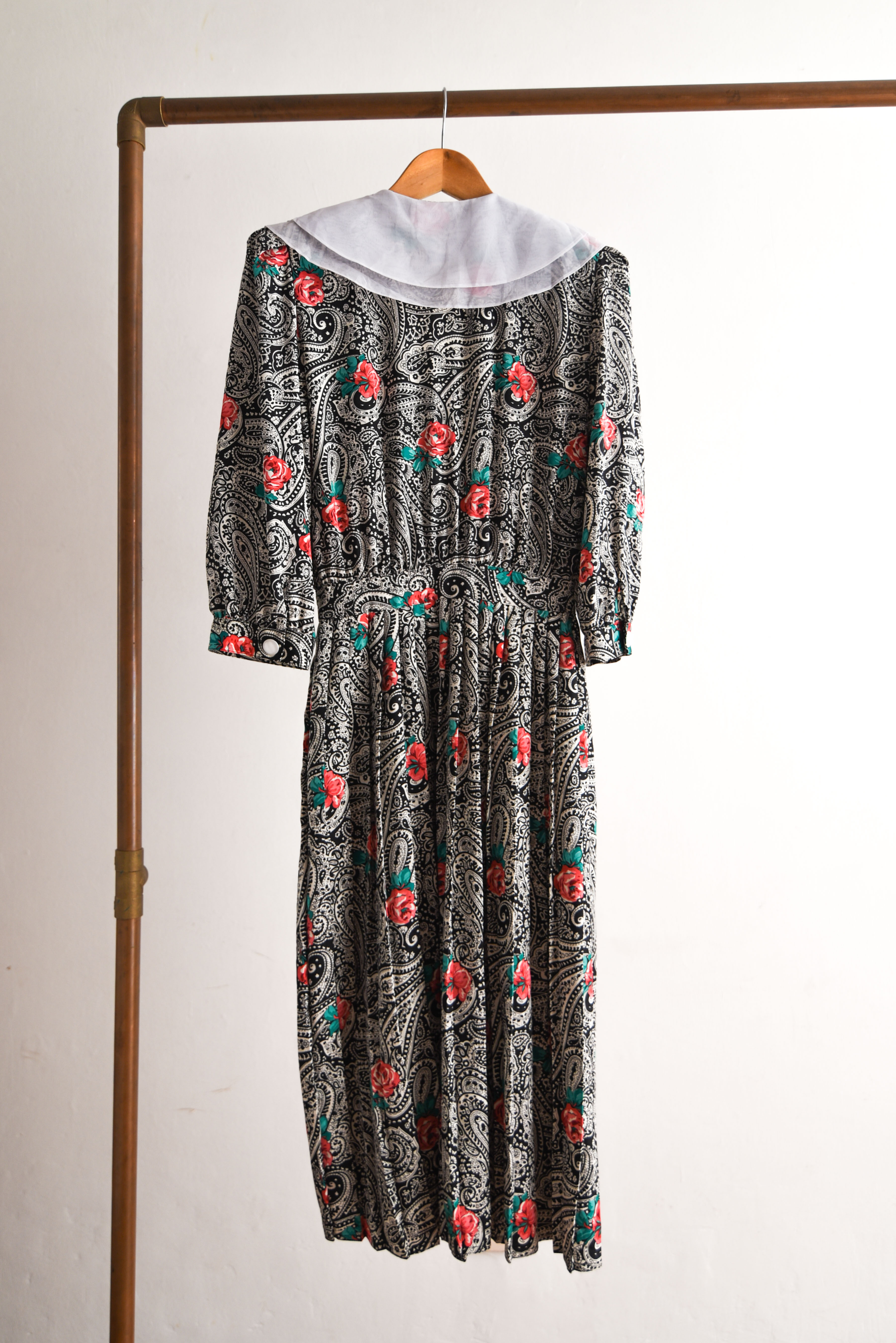 Vestido romántico vintage cuellito