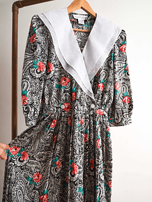 Vestido romántico vintage cuellito