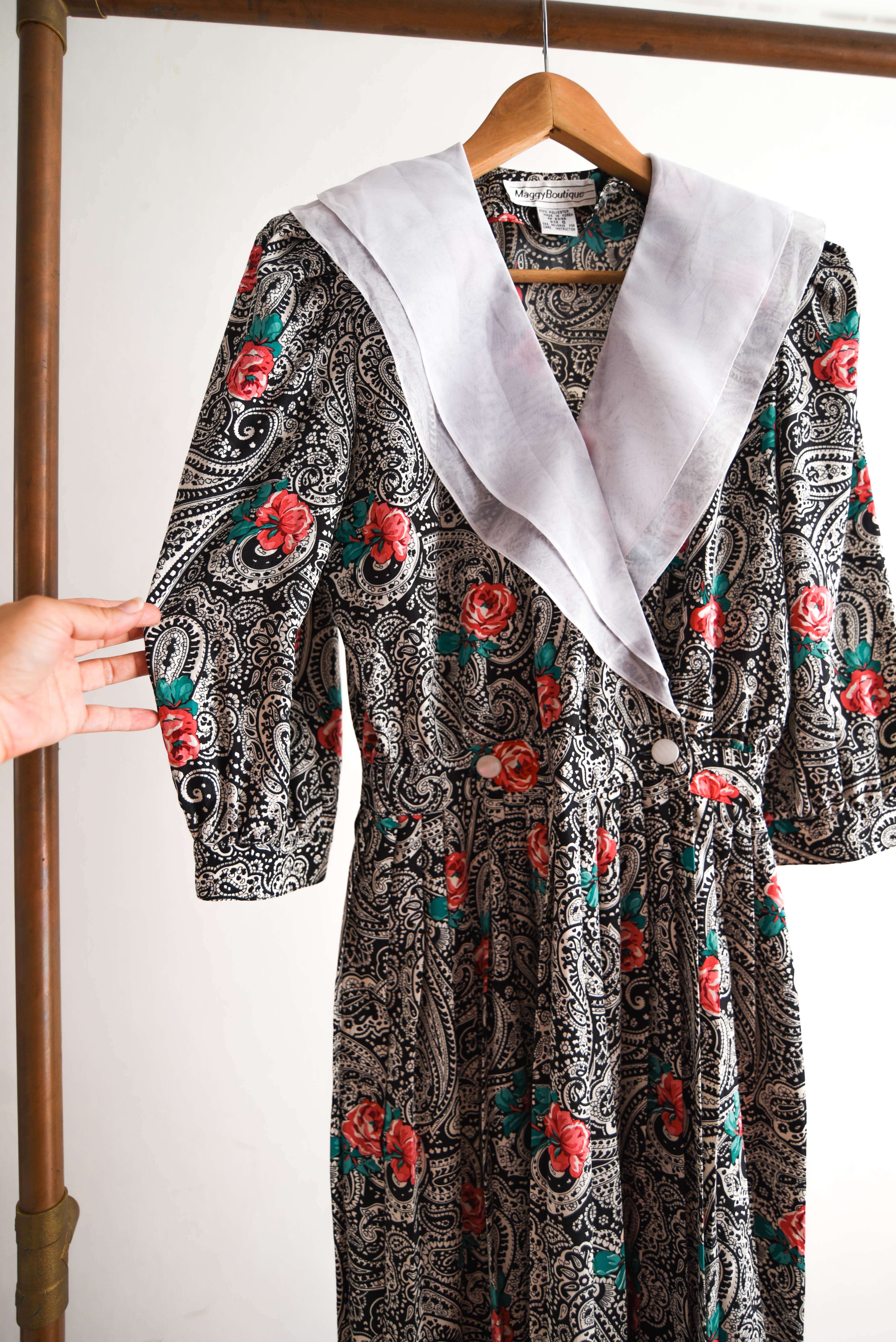 Vestido romántico vintage cuellito