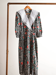 Vestido romántico vintage cuellito