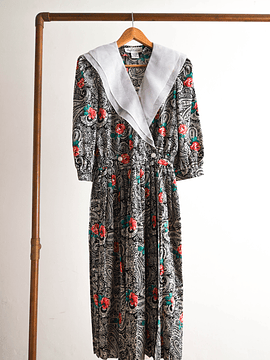 Vestido romántico vintage cuellito