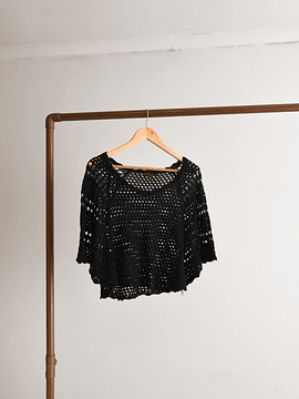Poncho calado negro