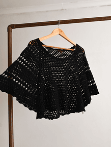 Poncho calado negro