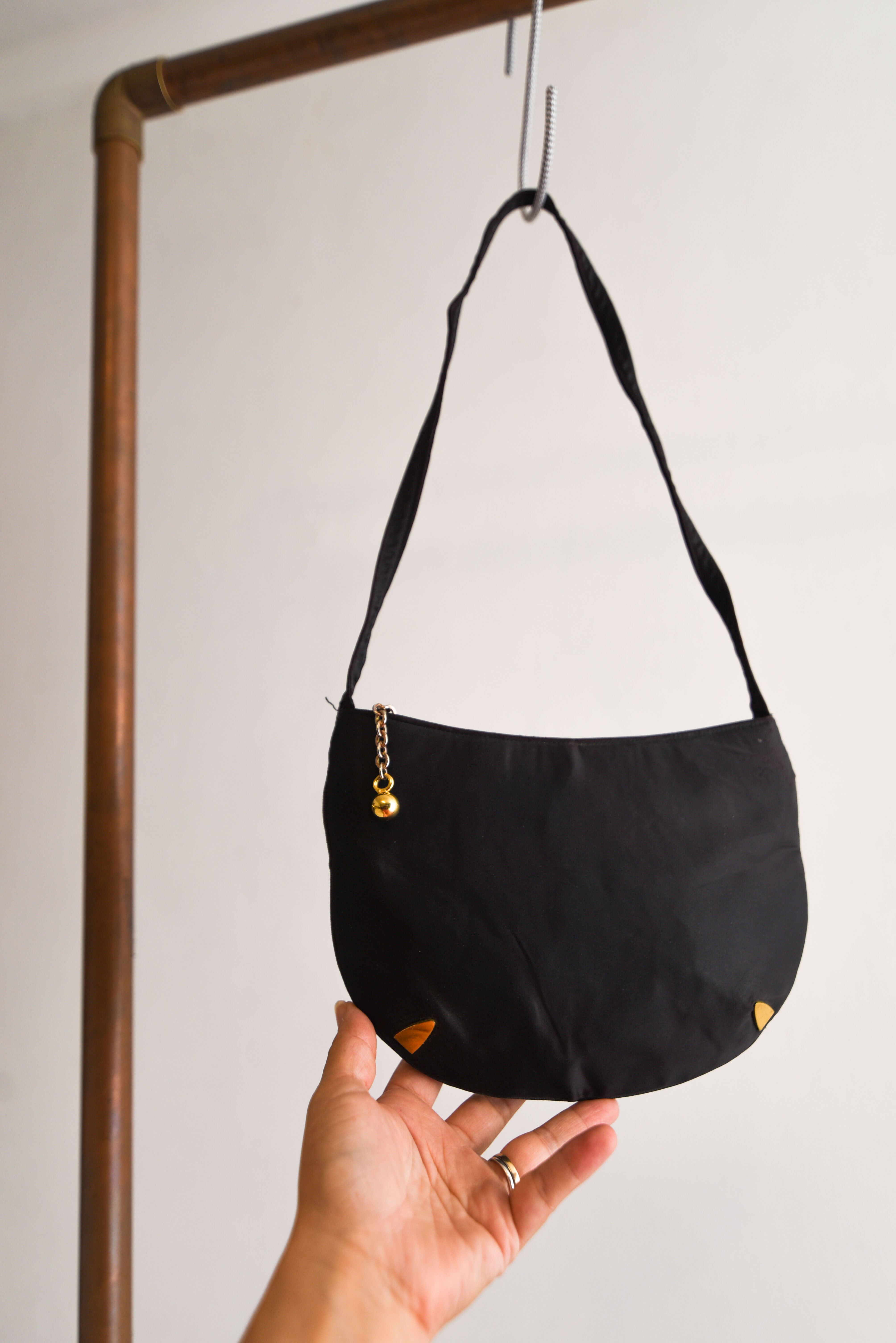 Cartera negra de fiesta vintage