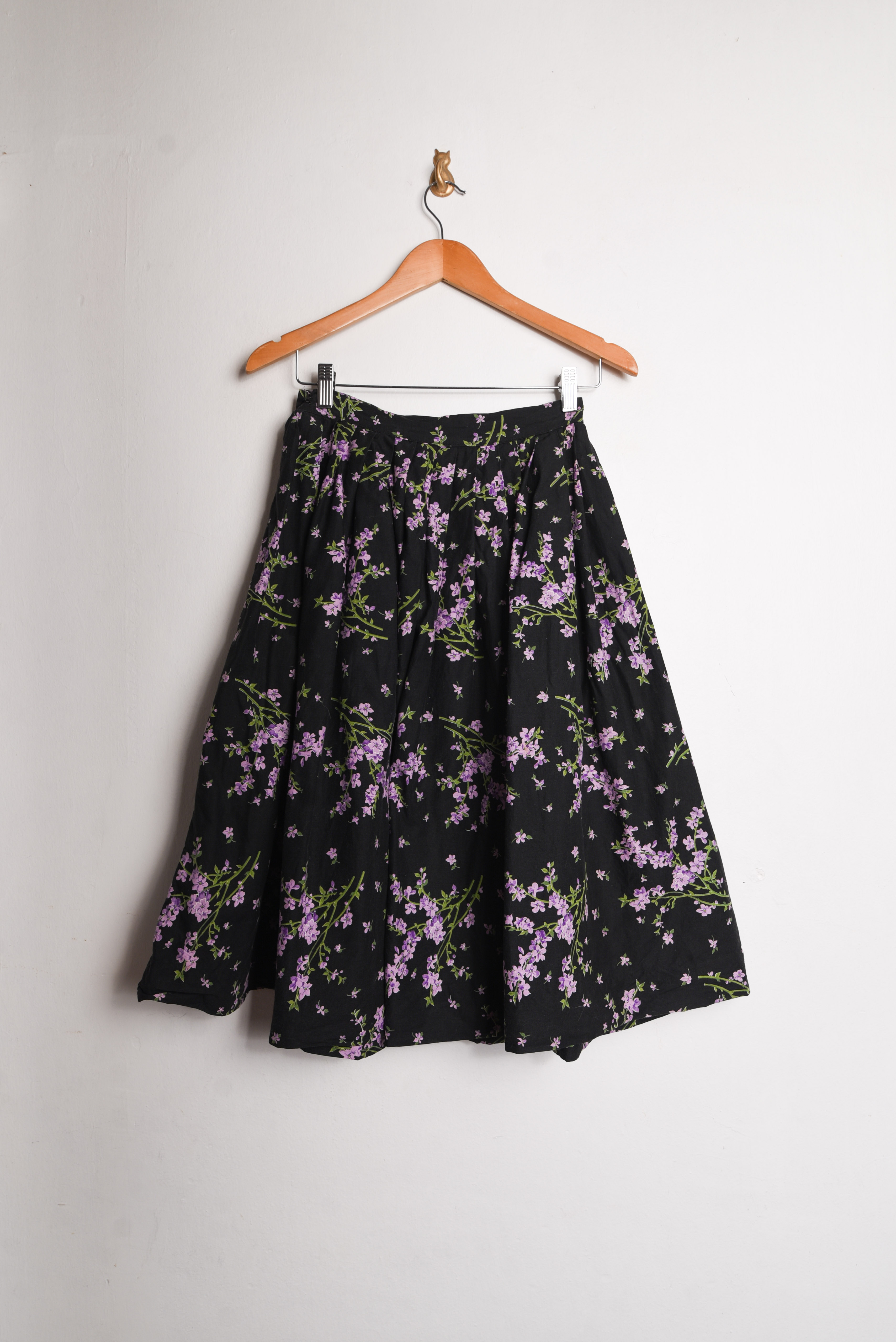 Falda midi vintage handmade floral