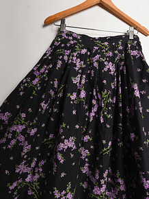 Falda midi vintage handmade floral