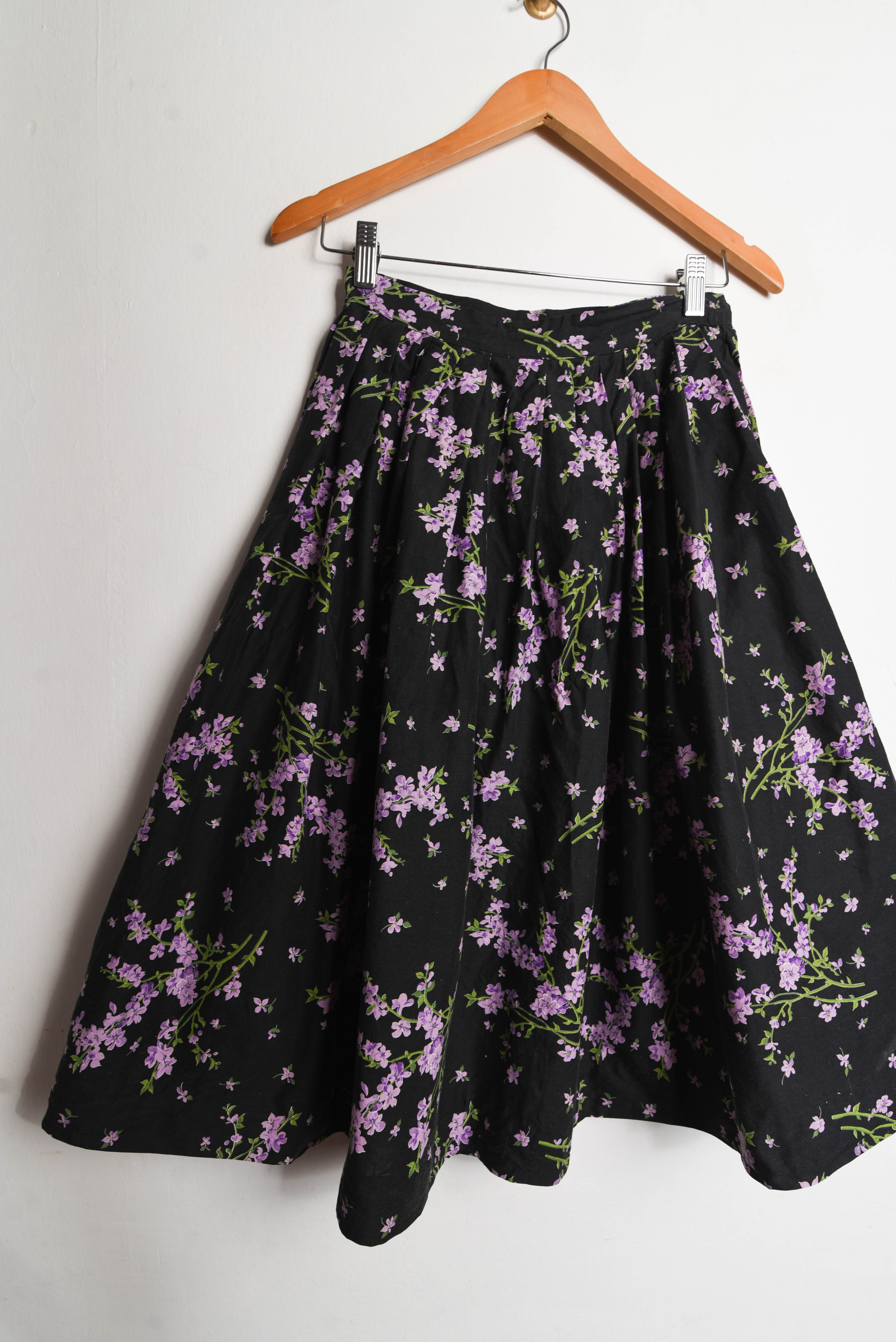 Falda midi vintage handmade floral