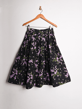 Falda midi vintage handmade floral