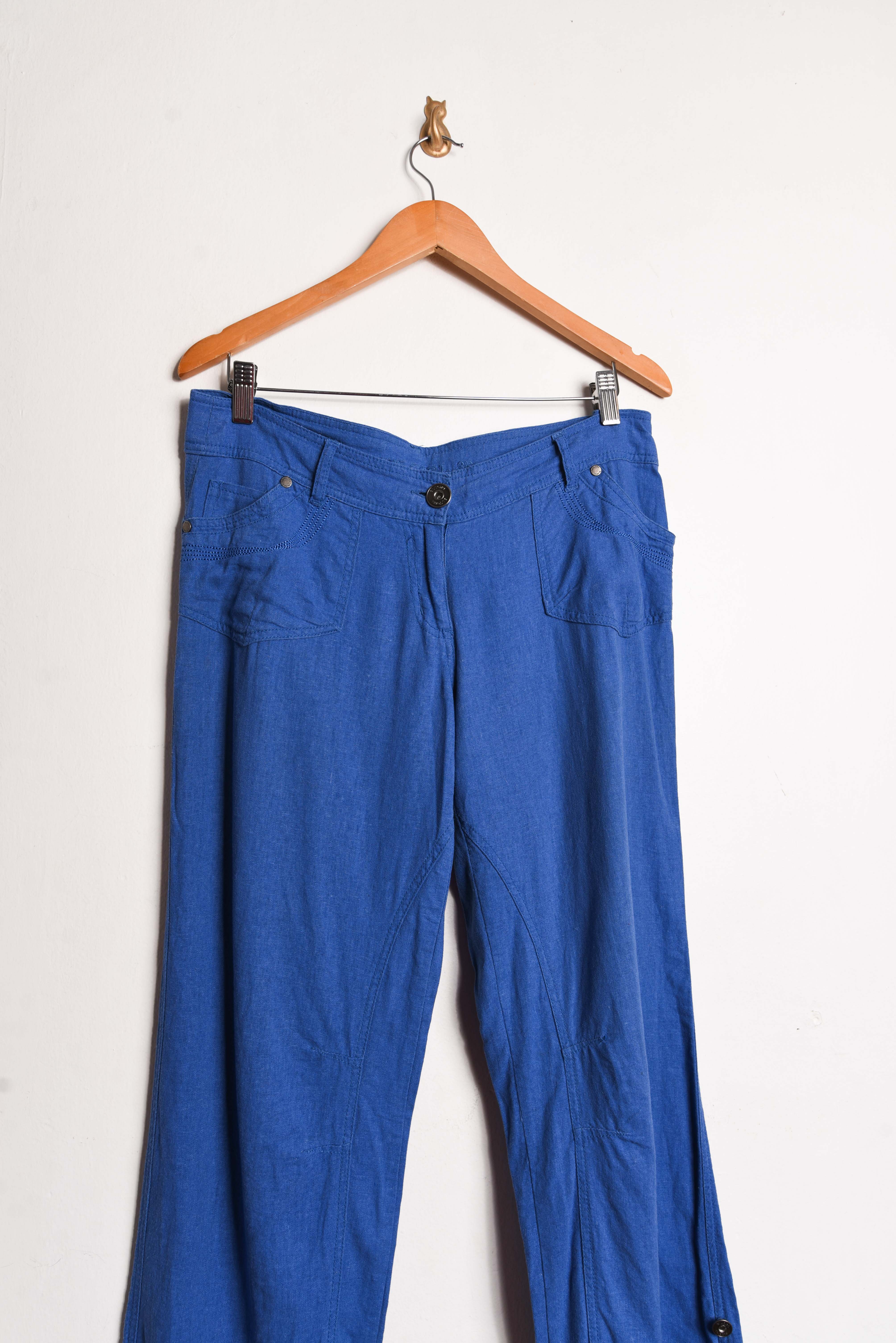 Pantalón tiro bajo azulino