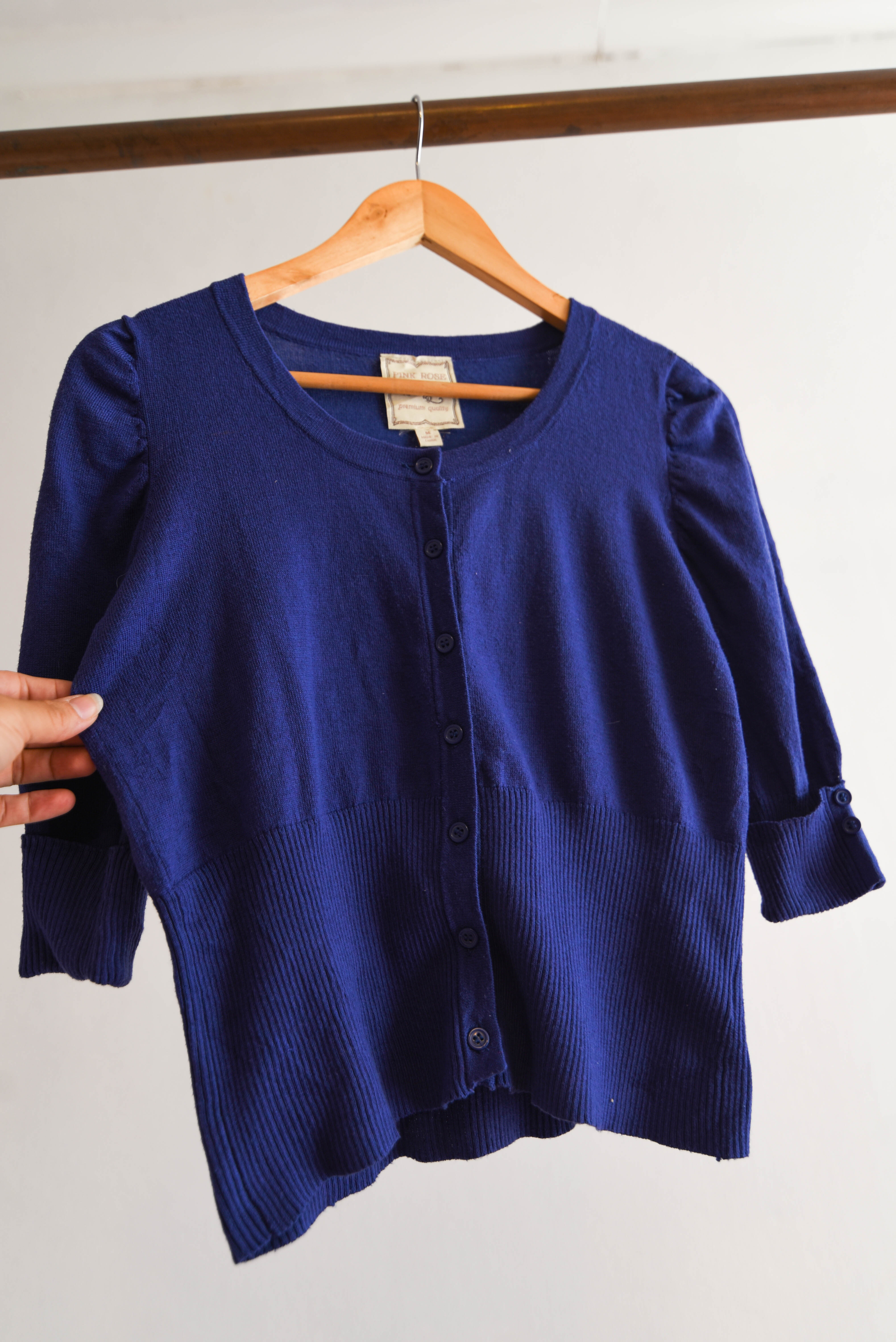 Top cardigan azul klein