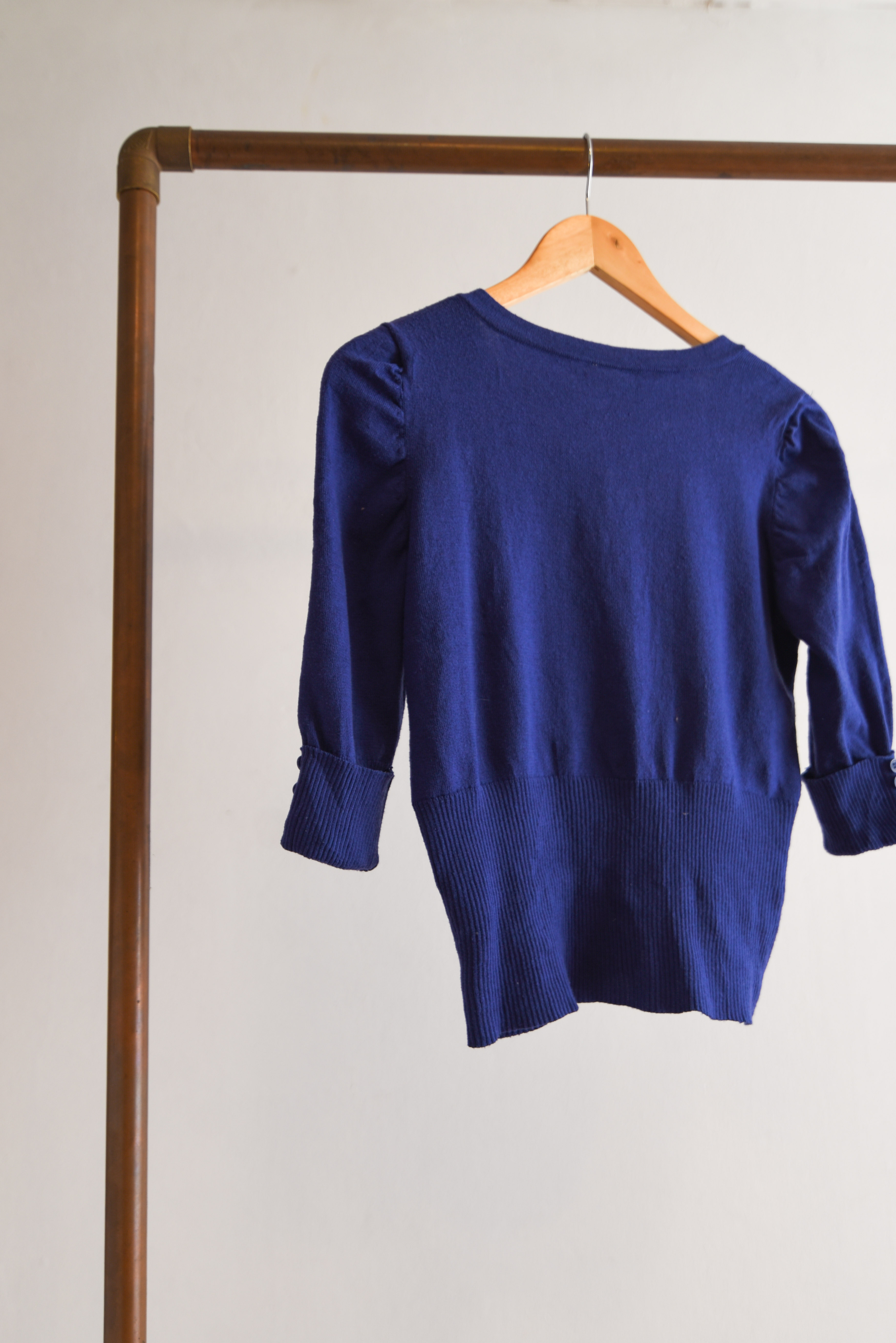 Top cardigan azul klein