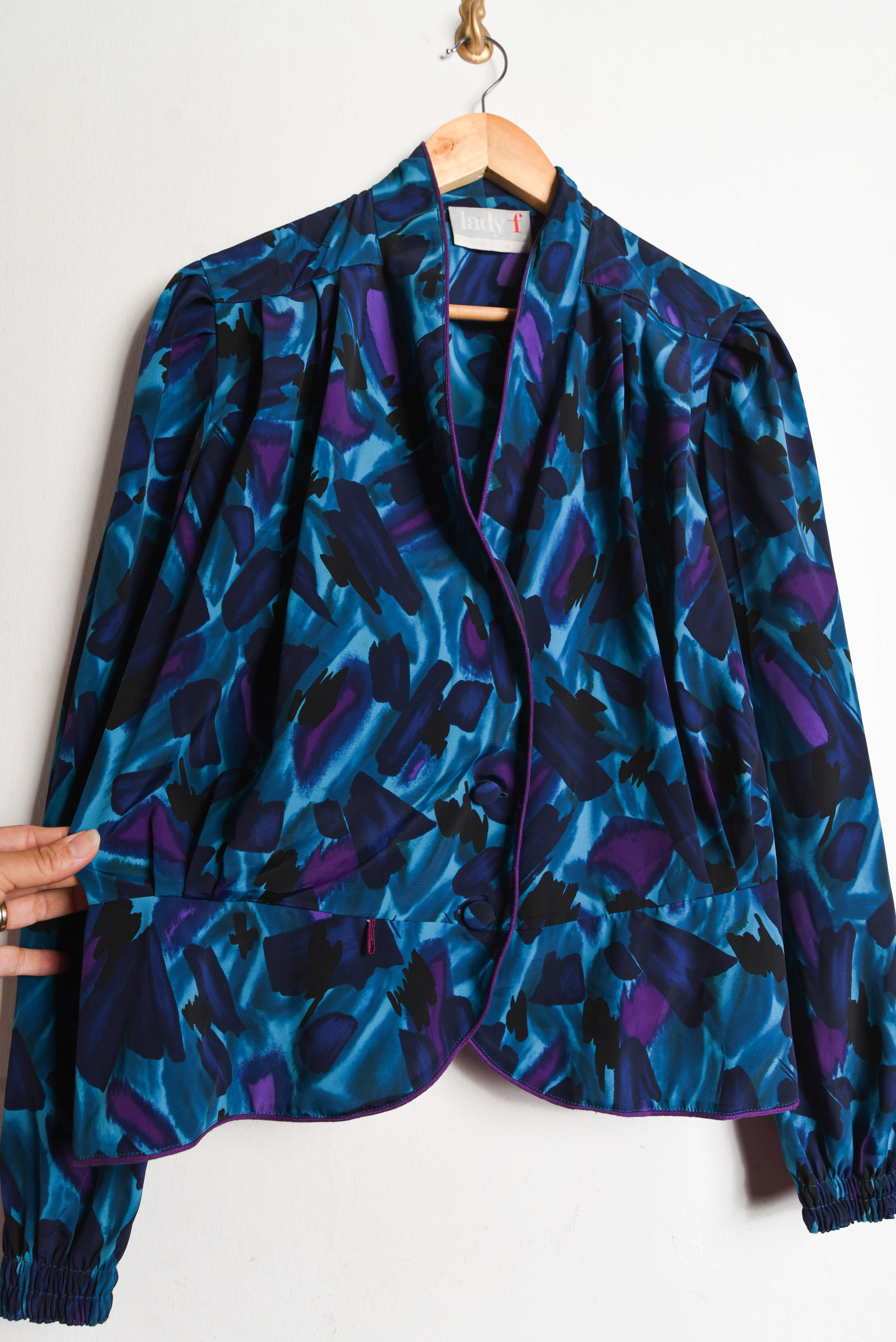 Blusa azulina pinceladas 80s