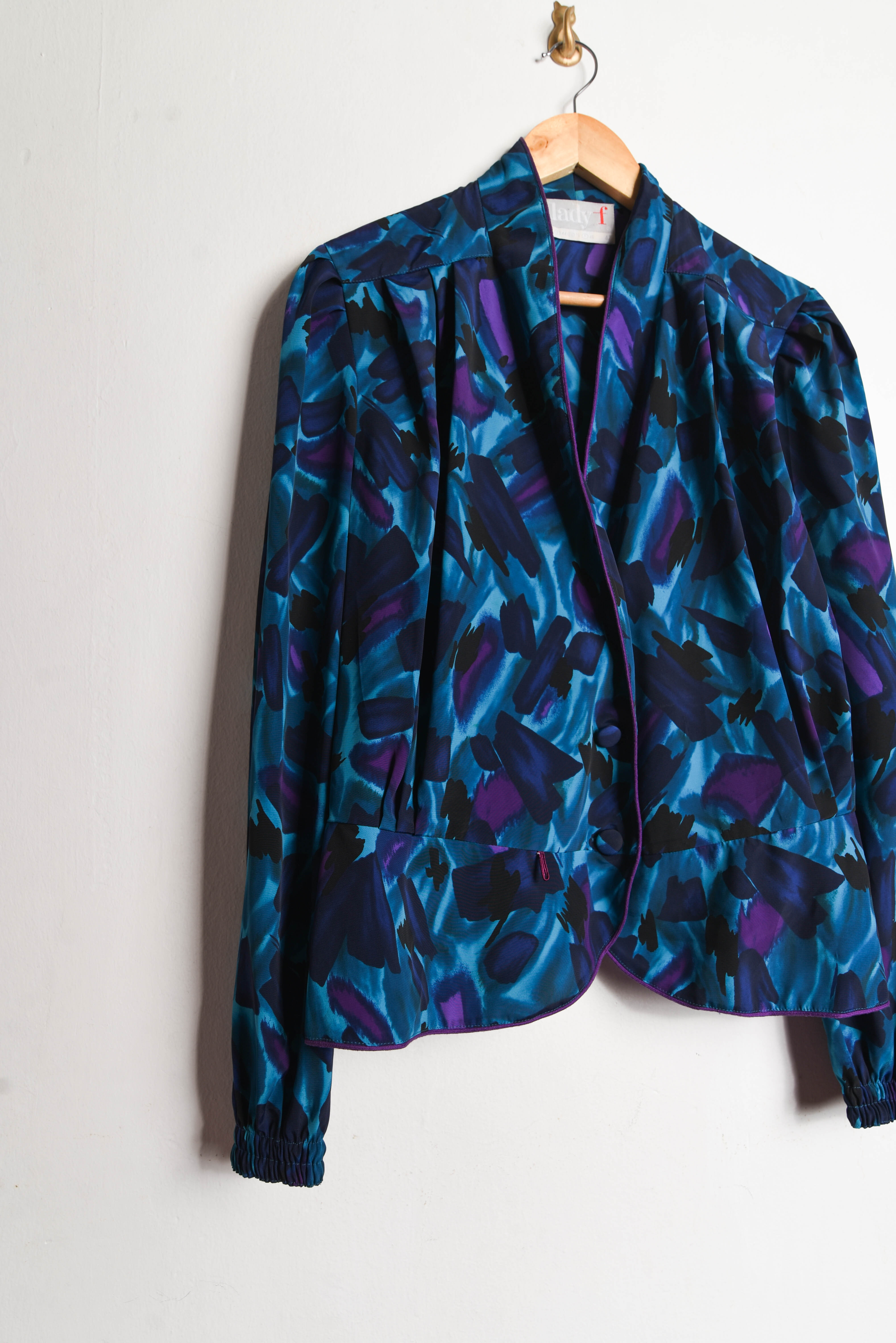 Blusa azulina pinceladas 80s