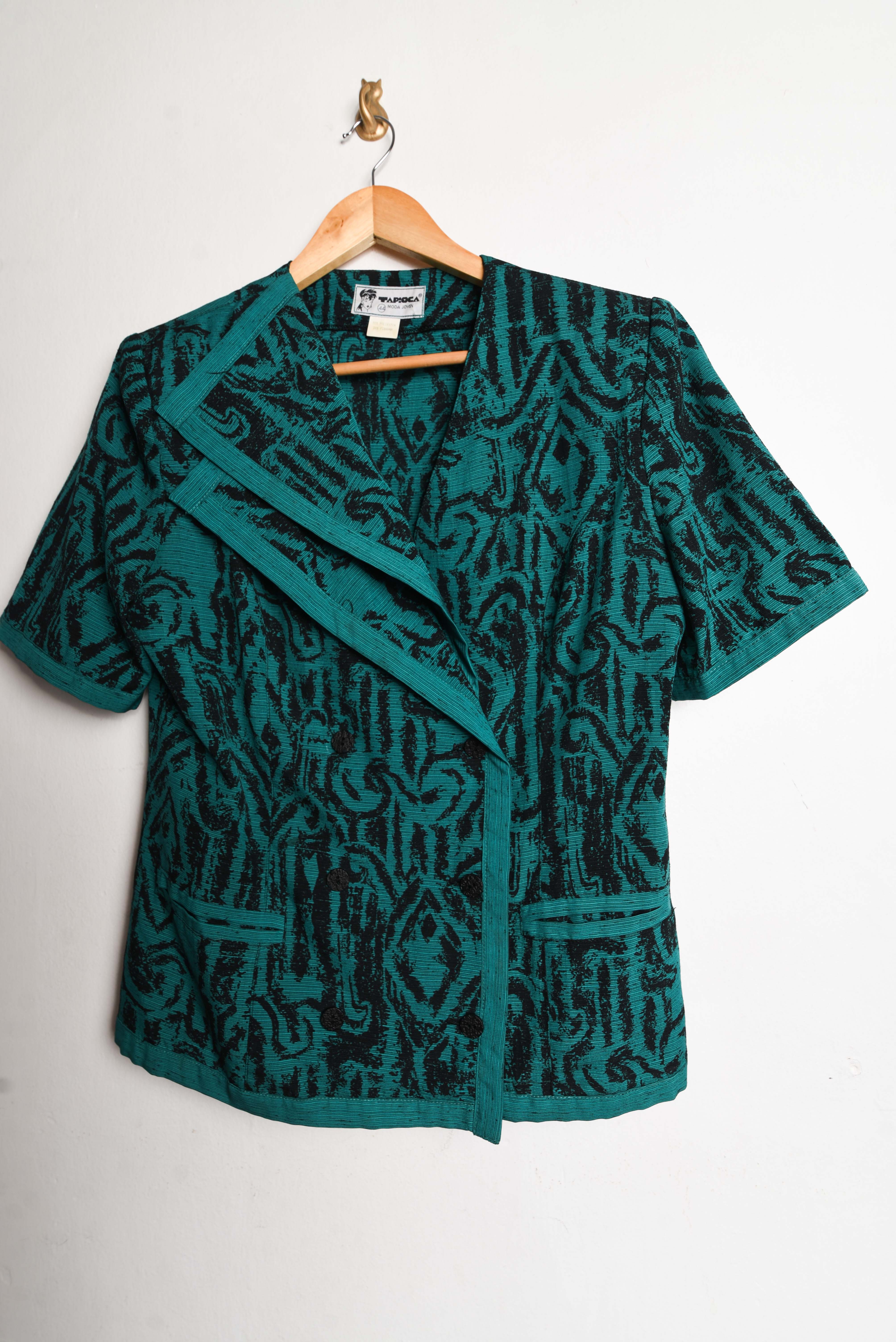 Blusa verde jade 80s