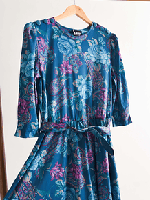 Vestido 80s turquesa paisley