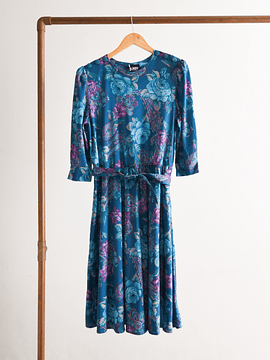 Vestido 80s turquesa paisley