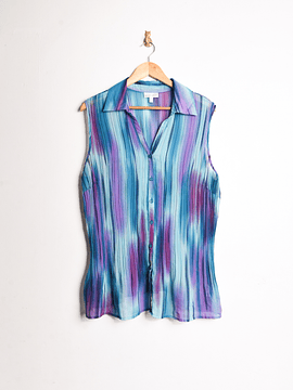 Blusa plisada turquesa