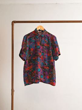 Blusa vintage 80s verde y morado