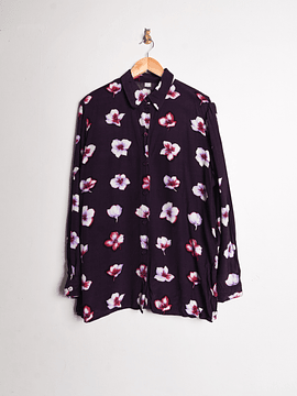 Blusa morada floral botones