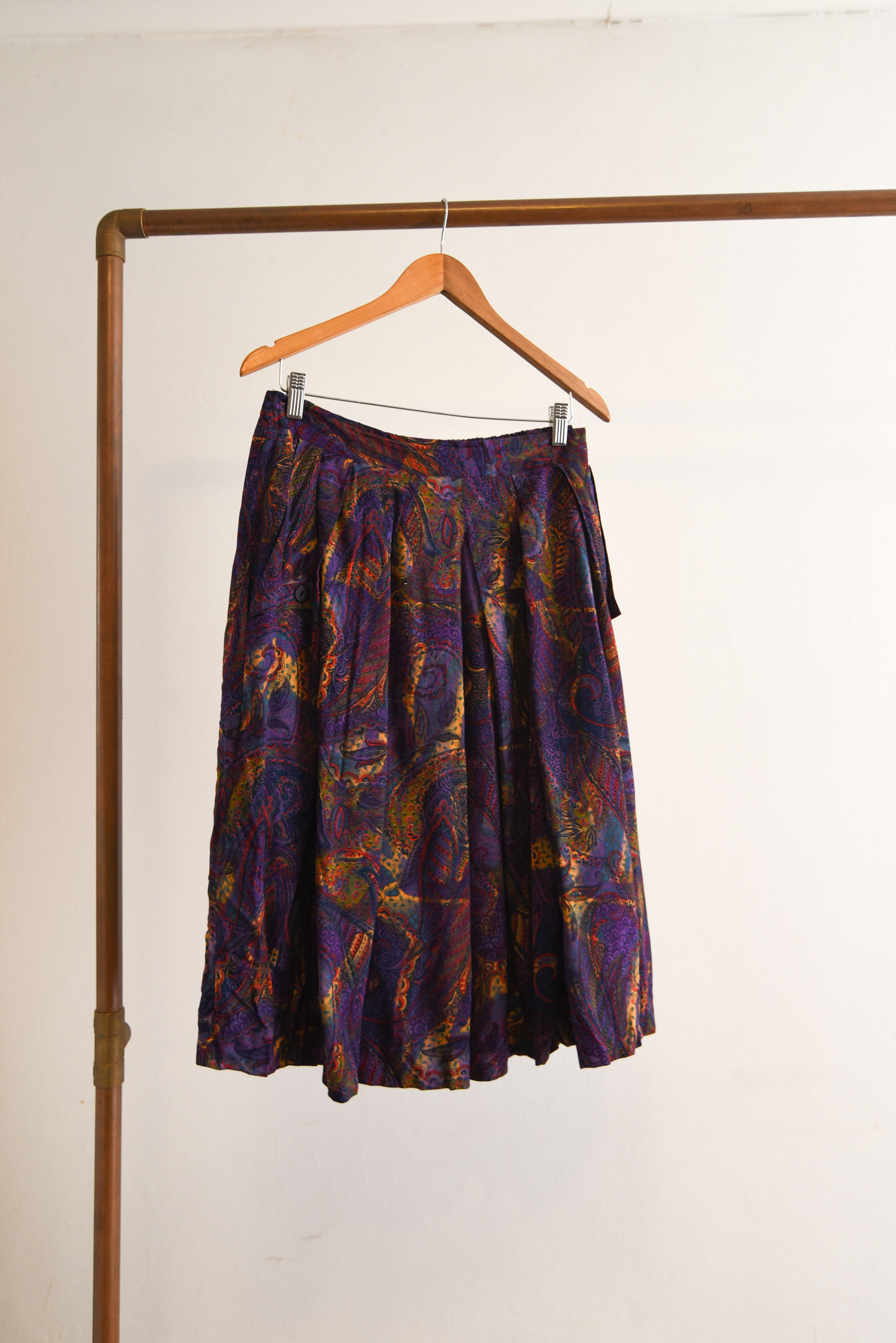 Falda midi 80s paisley