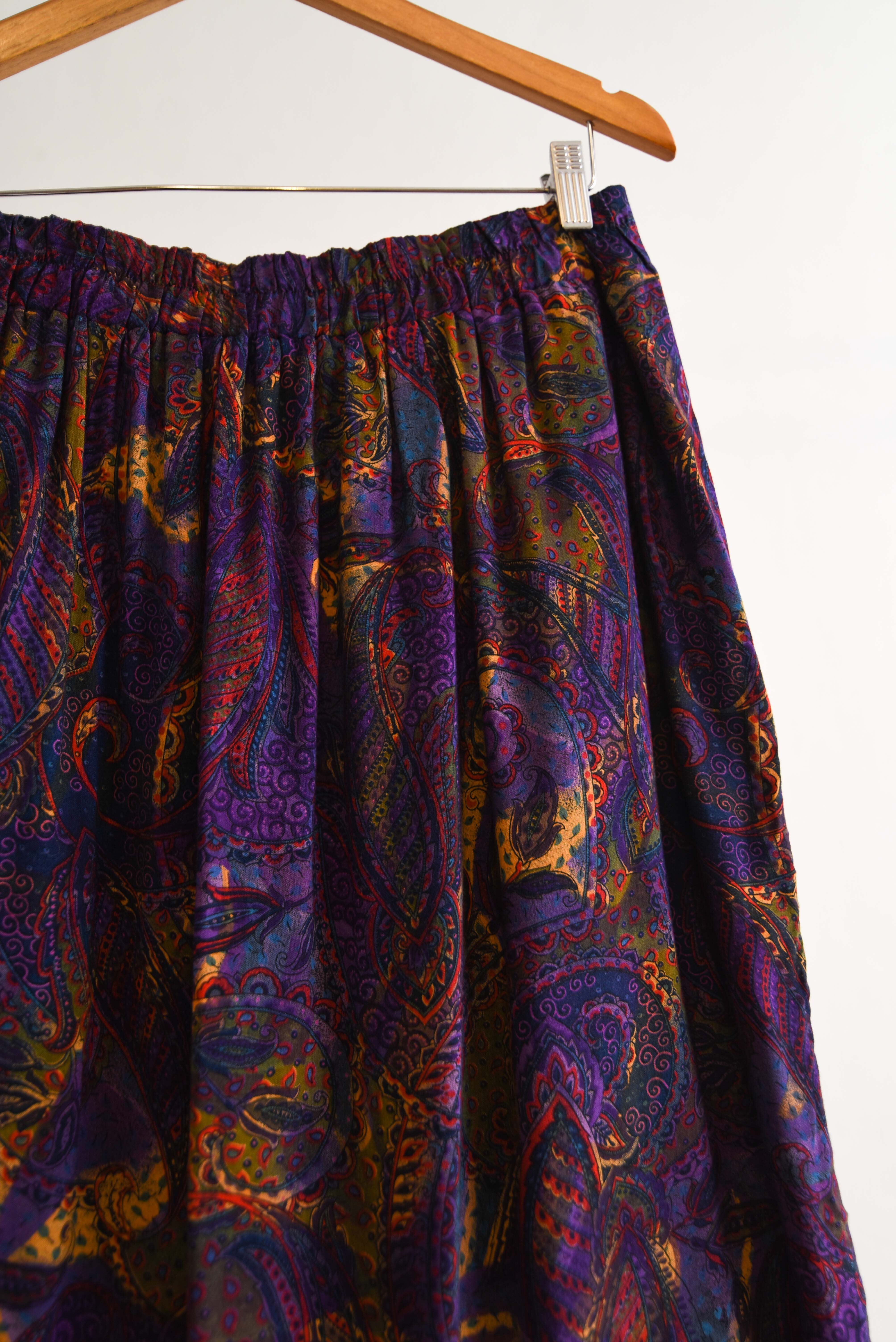 Falda midi 80s paisley