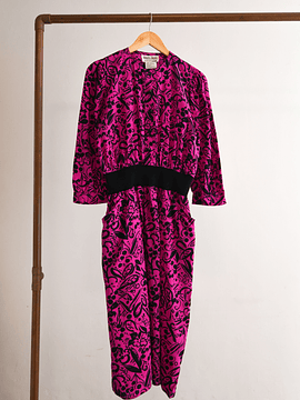 Vestido fucsia 80s silk