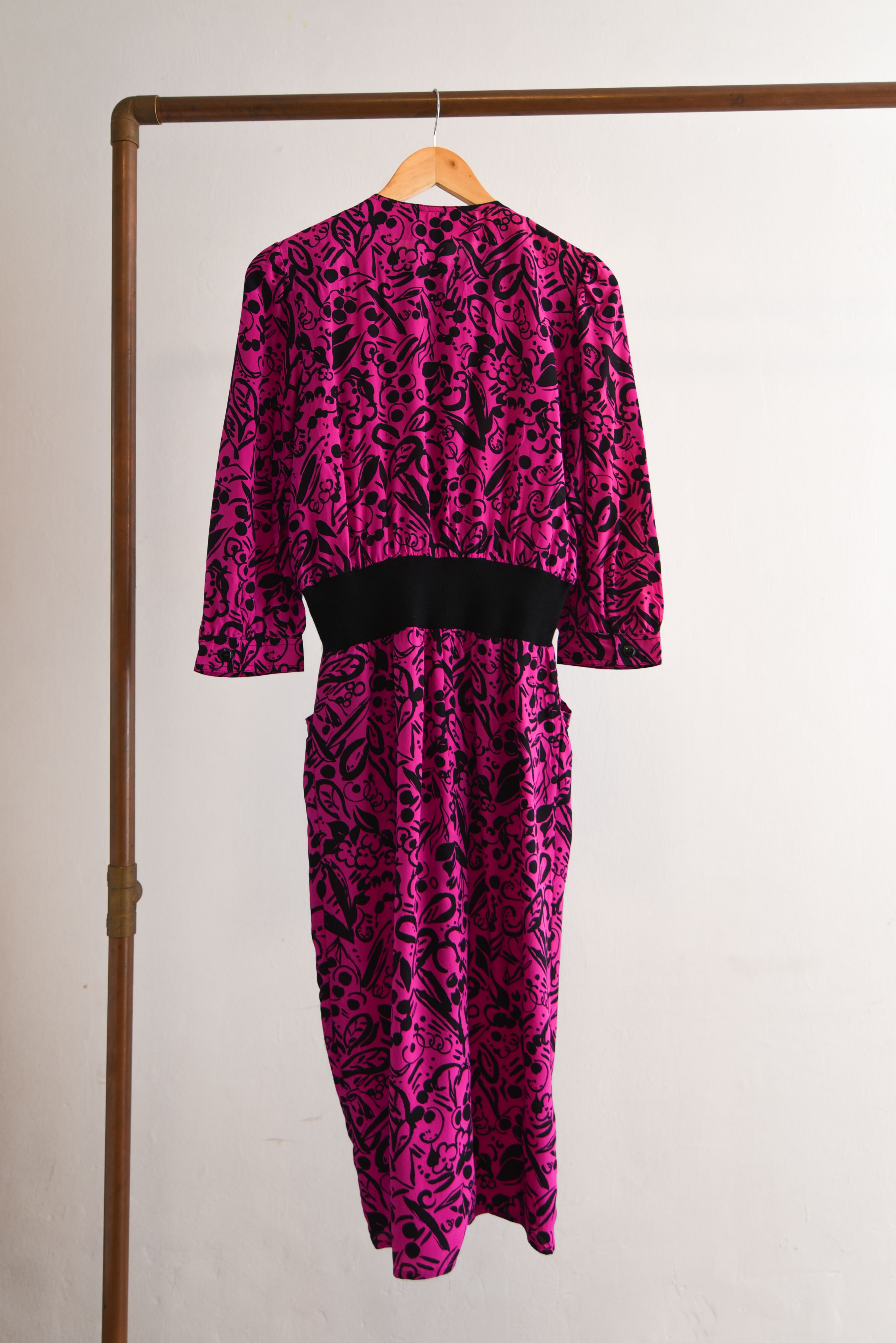 Vestido fucsia 80s silk
