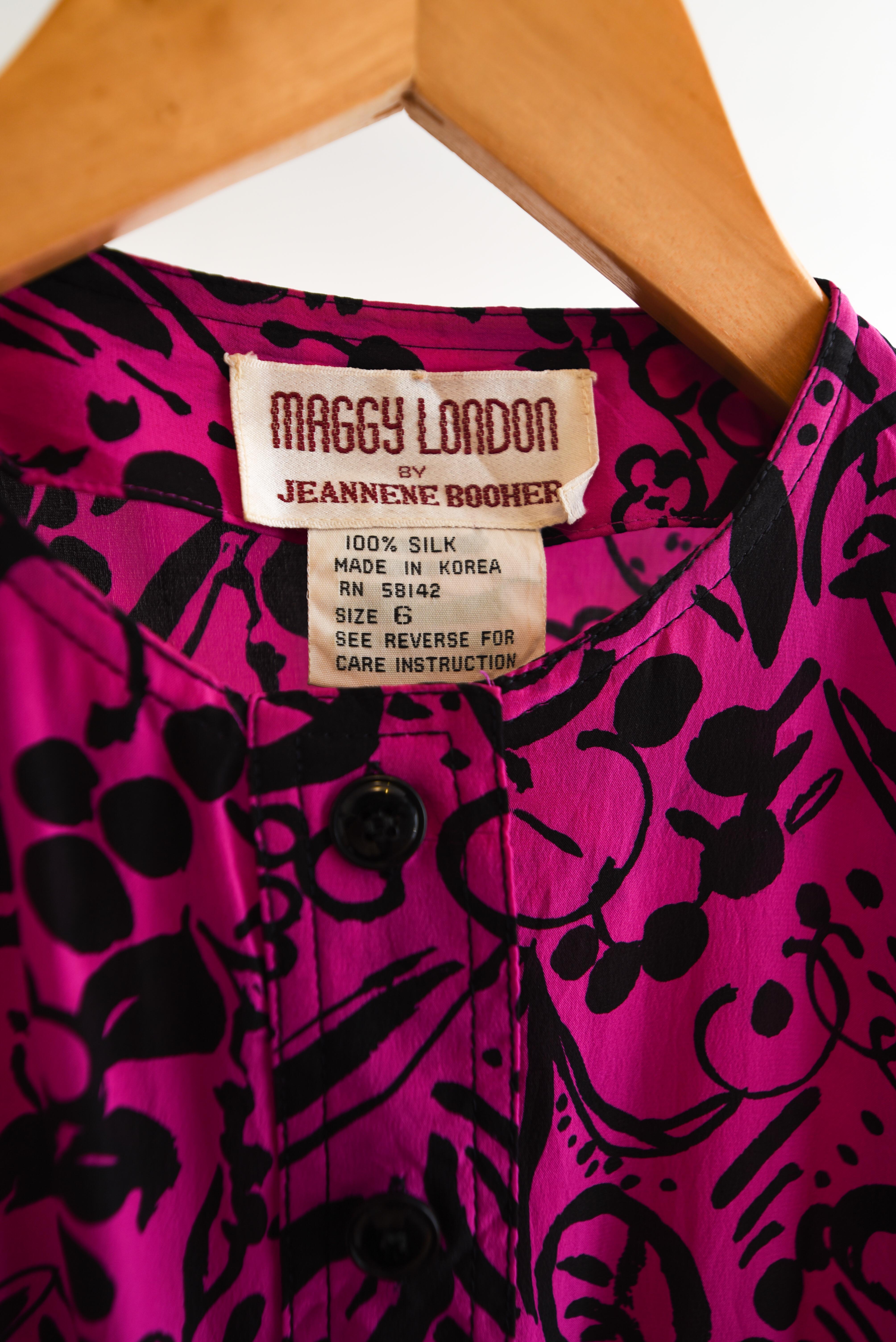 Vestido fucsia 80s silk