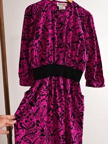 Vestido fucsia 80s silk