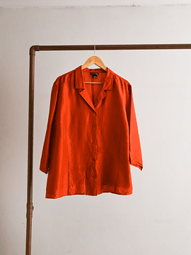 Camisa naranja seda plus size