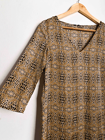 Vestido animal print café