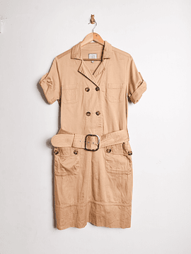 Vestido trench camel