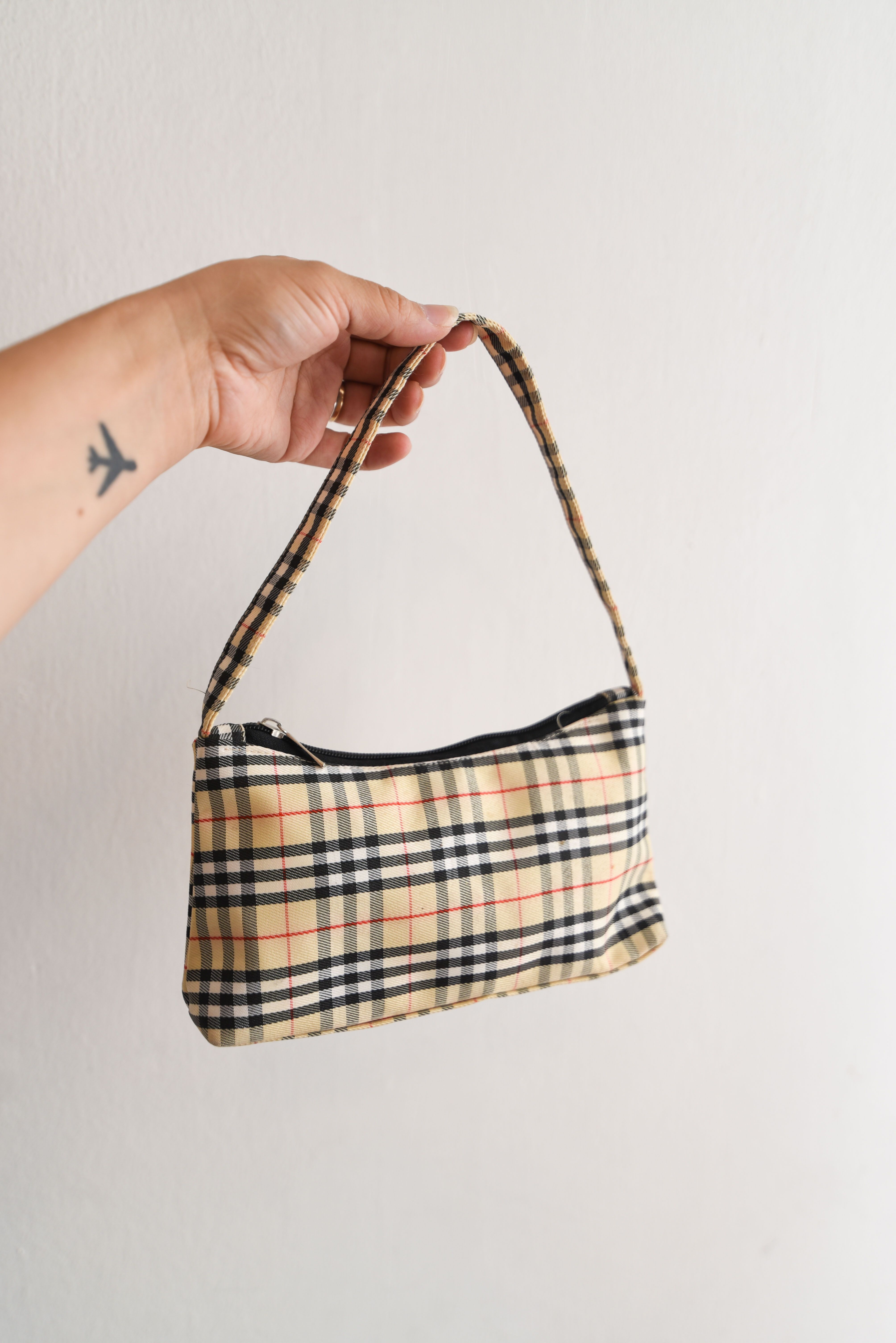 Cartera al hombro tartán