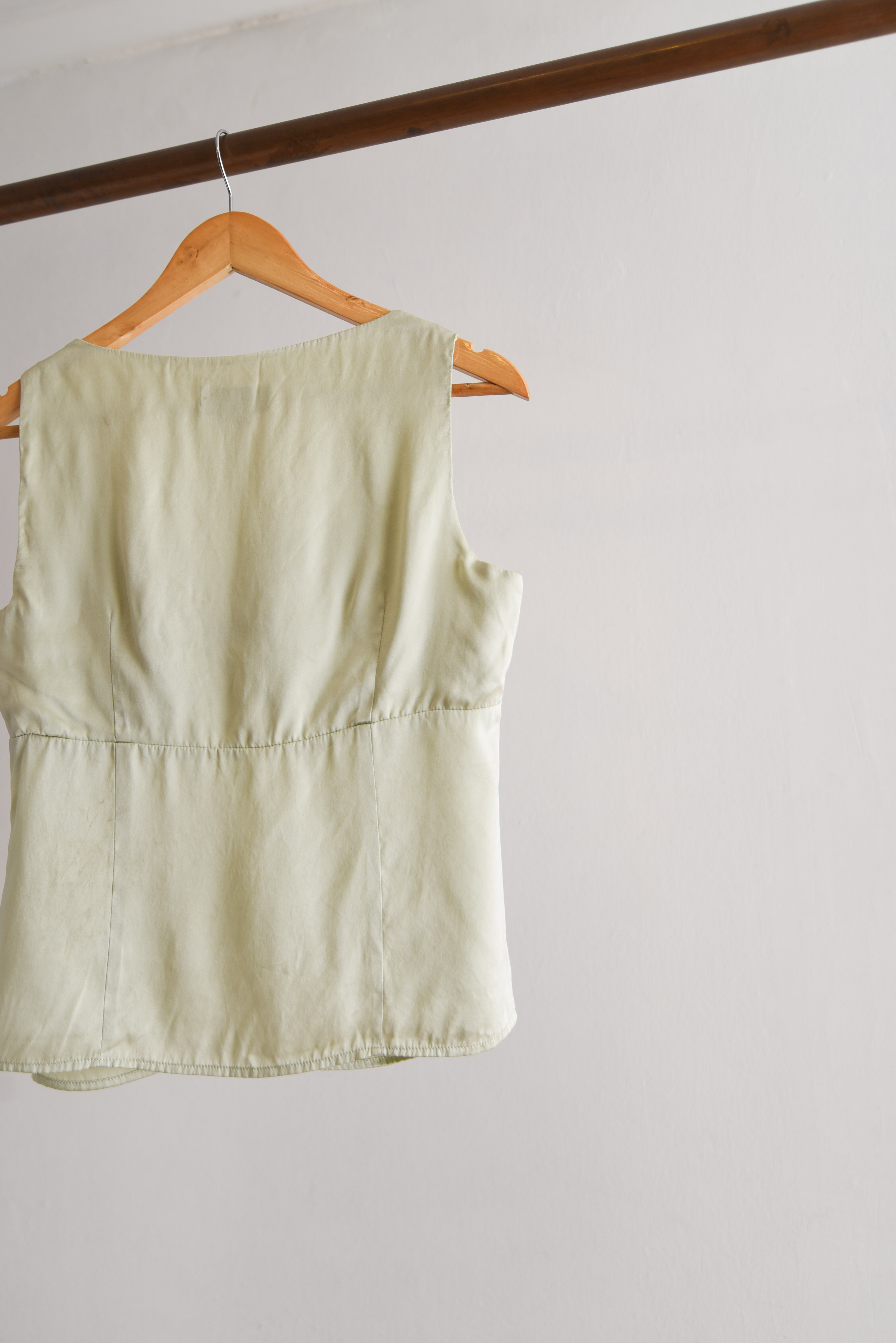 Top marfil seda y encaje