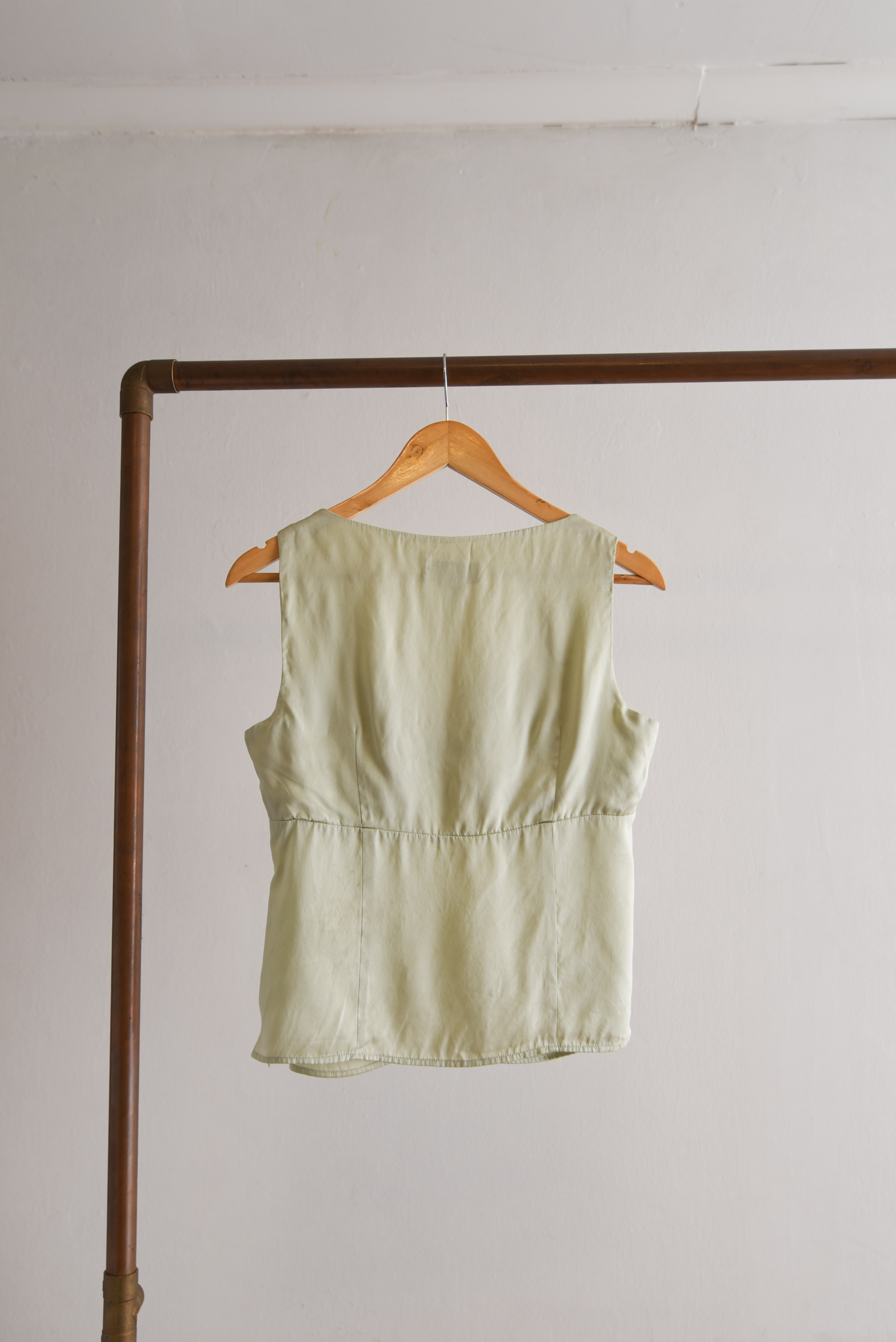 Top marfil seda y encaje